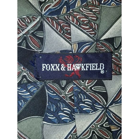 FOXX HAWKFIELD 100% Silk Necktie Silver Multicolor - Picture 3 of 5
